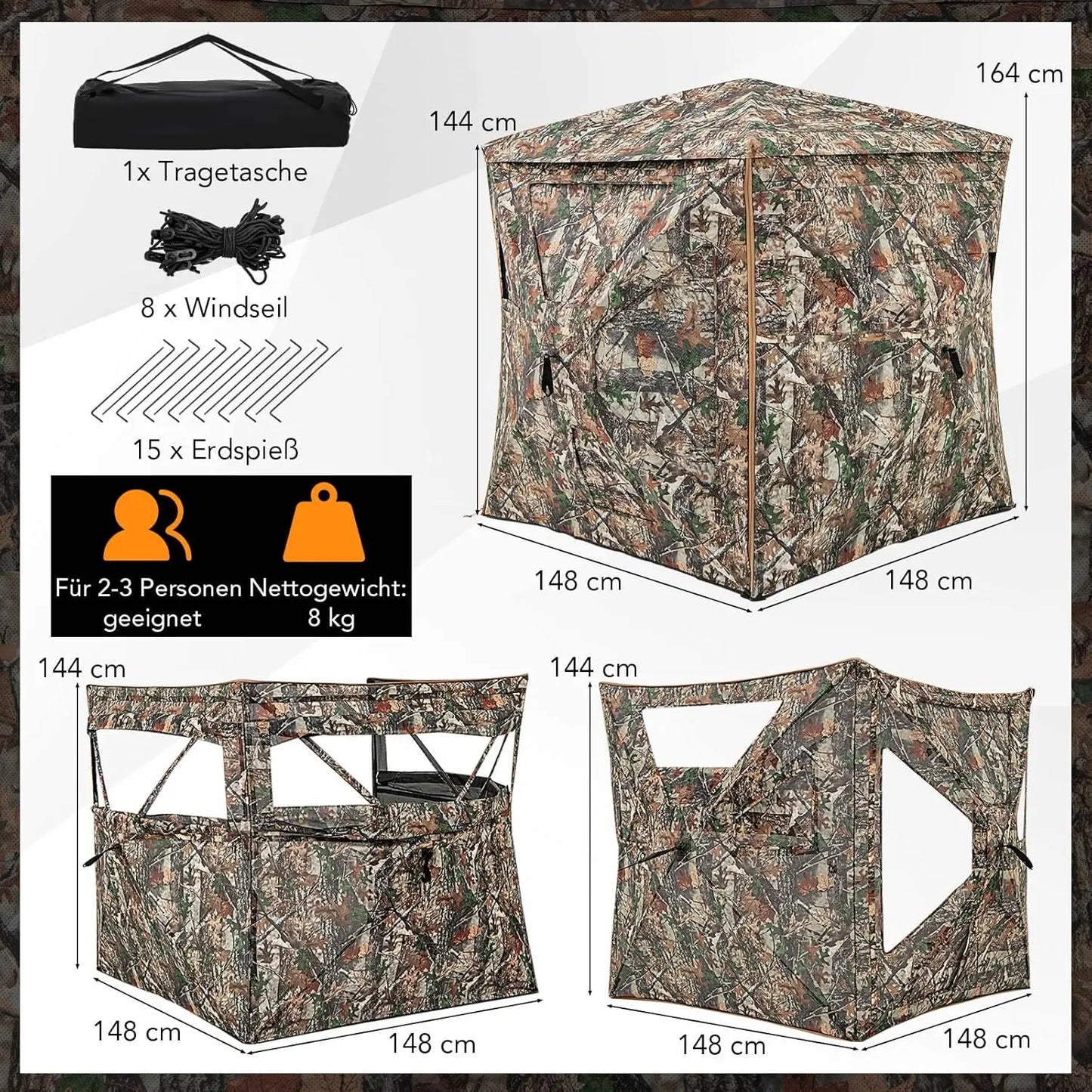 Abris de camouflage 2-3 personnes