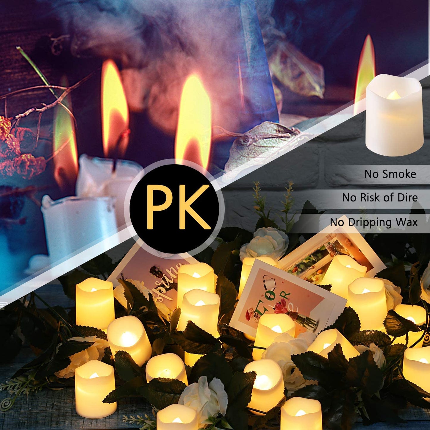 Lot de 24 bougies led