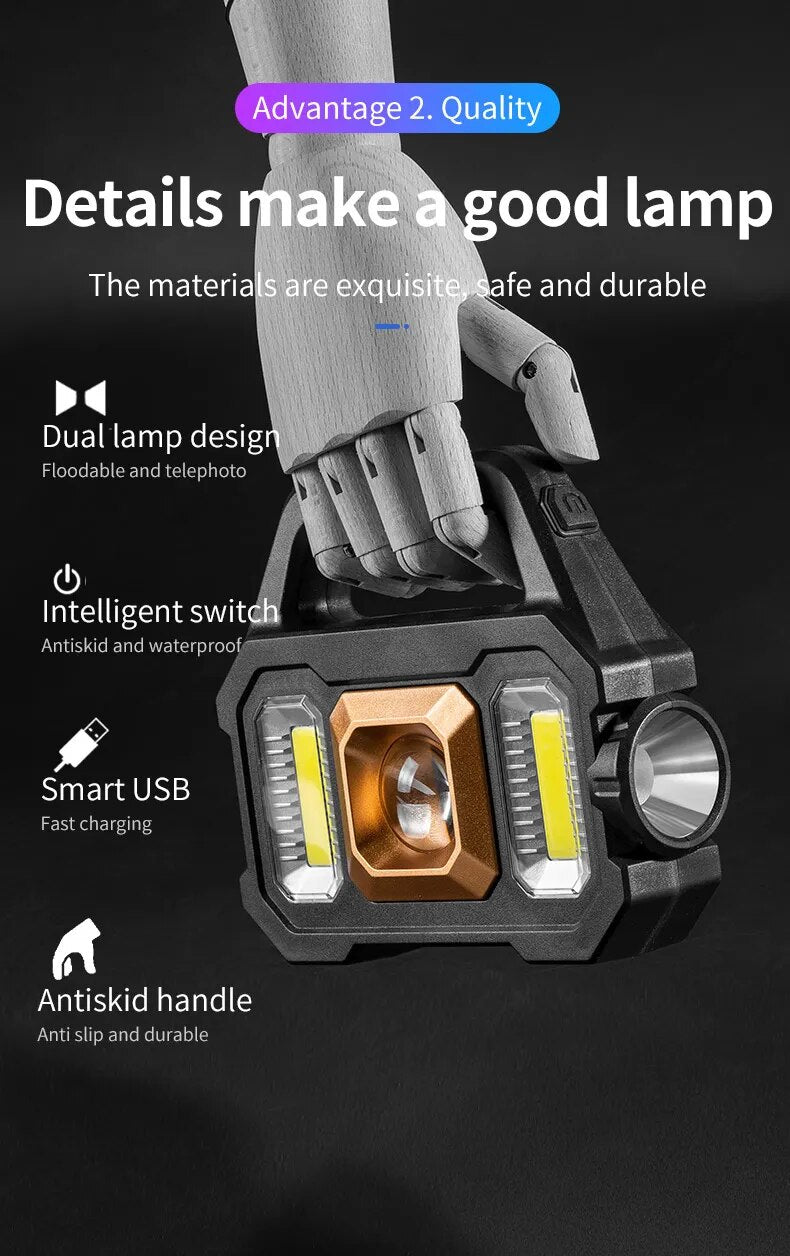 Lampe de poche solaire-rechargeable (type 1)