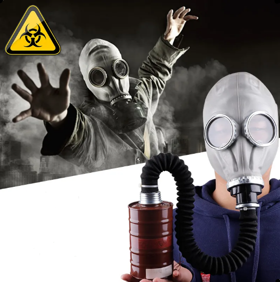Masque à Gaz en Latex Anti Radiation Nucléaire, Complet