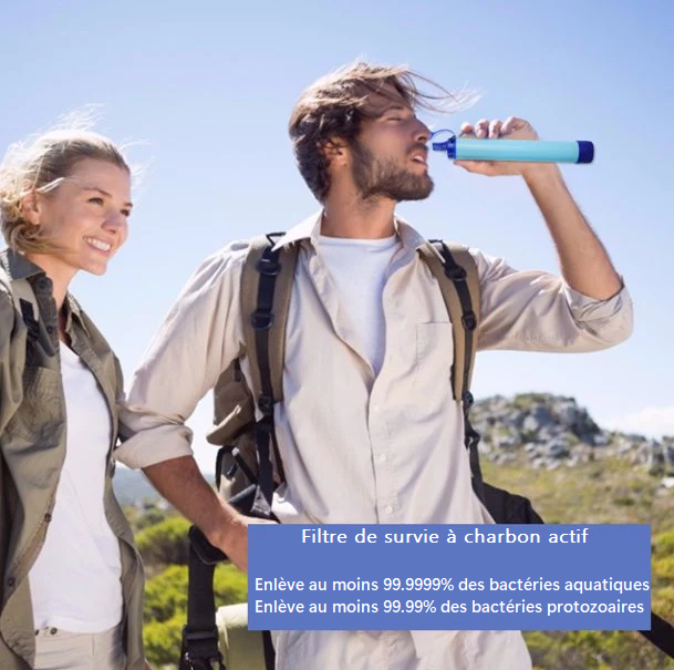 Paille filtrante à charbon actif