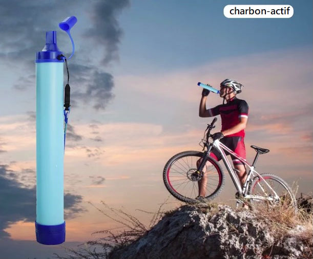 Paille filtrante à charbon actif